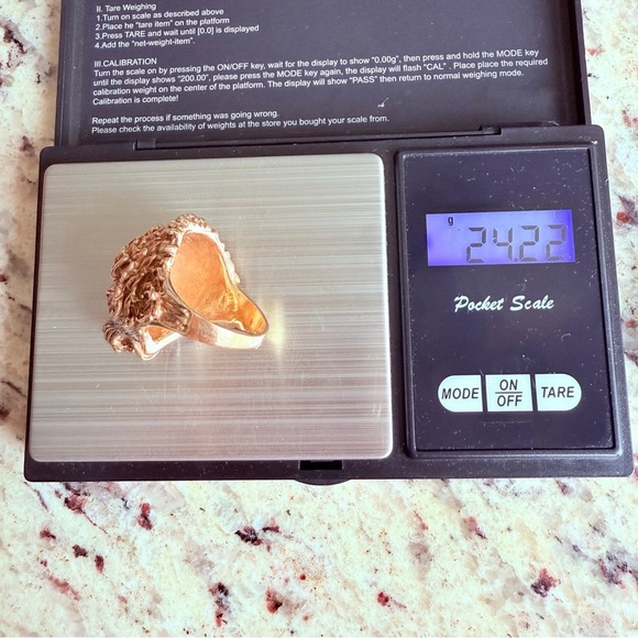10k Solid Gold Ruby Eyes Lion’s Head Artisan Made Men’s HEAVY Ring Size … - Picture 14 of 16